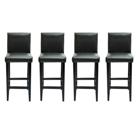 Bar Stools 4 pcs Artificial Leather Black