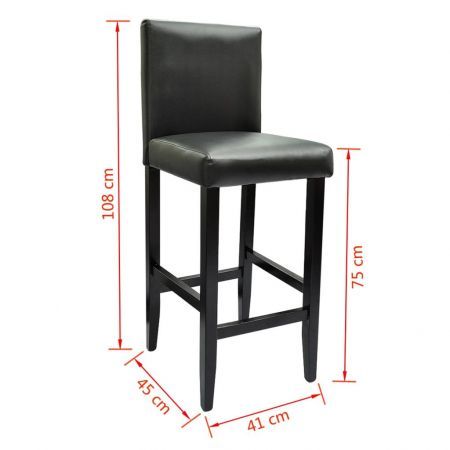 Bar Stools 4 pcs Artificial Leather Black