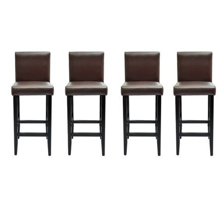 Bar Stools 4 pcs Artificial Leather Brown