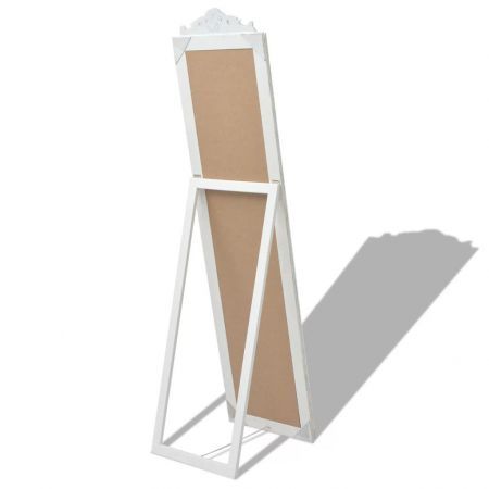 Free-Standing Mirror Baroque Style 160x40 cm White