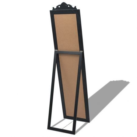 Free-Standing Mirror Baroque Style 160x40 cm Black