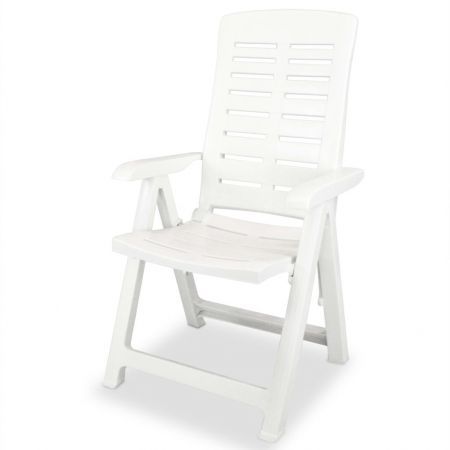 Reclining Garden Chairs 4 pcs Plastic White