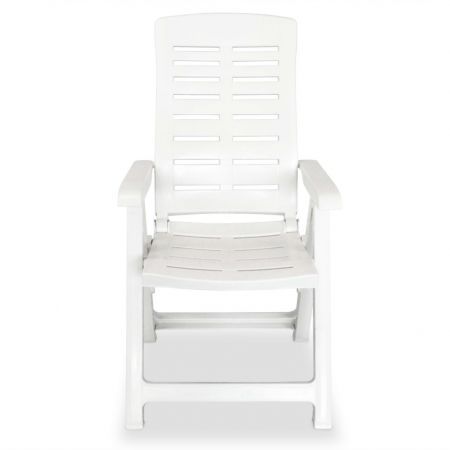 Reclining Garden Chairs 4 pcs Plastic White