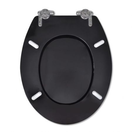 Toilet Seats with Soft Close Lids 2 pcs MDF Black