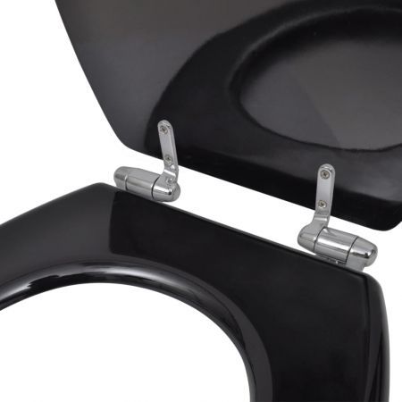 Toilet Seats with Soft Close Lids 2 pcs MDF Black