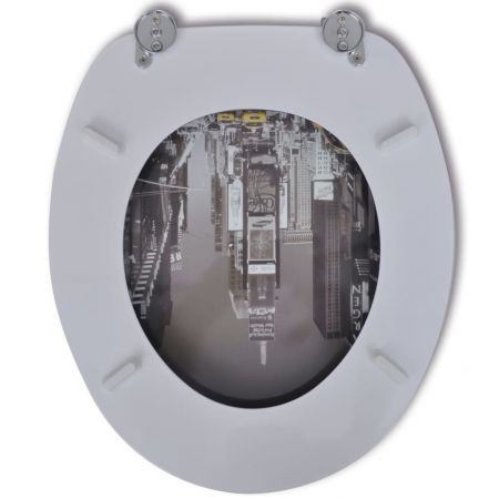 Toilet Seats with Hard Close Lids 2 pcs MDF New York