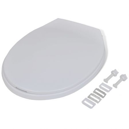 Toilet Seats with Soft Close Lids 2 pcs Plastic White