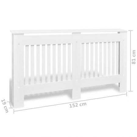 Radiator Covers 2 pcs White MDF 152 cm