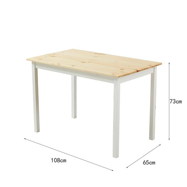 Wooden Table and Chairs 5-Piece Dining Set Kitchen Furniture-Oak & White