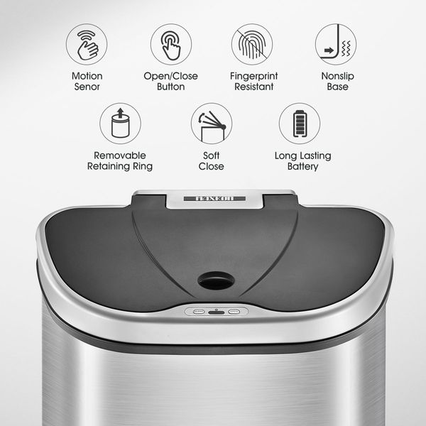 Sensor Rubbish Bin 70L Motion Dual Kitchen Waste Can Auto Recycle Bin Maxkon