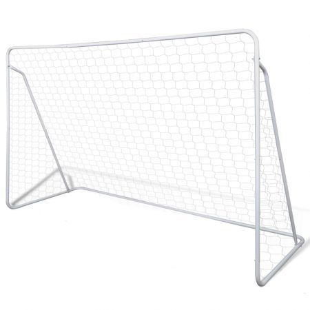 Football Goal Nets Steel 2 pcs 240x90x150 cm