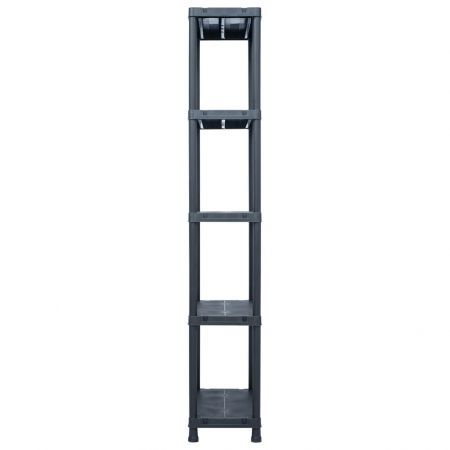 Storage Shelf Racks 2 pcs Black 125 kg 60x30x180 cm Plastic