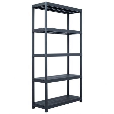 Storage Shelf Racks 2 pcs Black 250 kg 80x40x180 cm Plastic