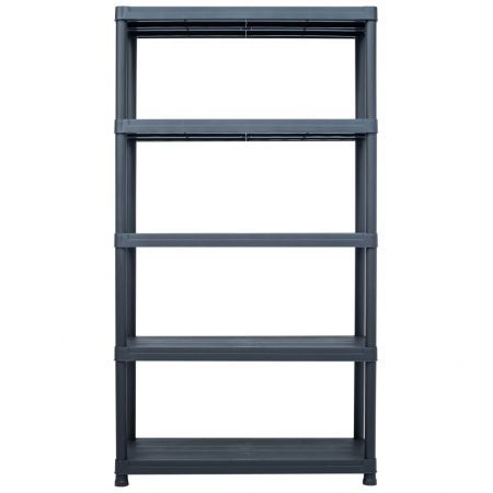 Storage Shelf Racks 2 pcs Black 500 kg 100x40x180 cm Plastic