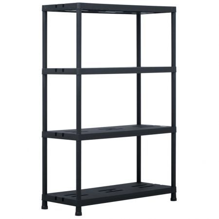 Storage Shelf Racks 2 pcs Black 220 kg 90x40x138 cm Plastic