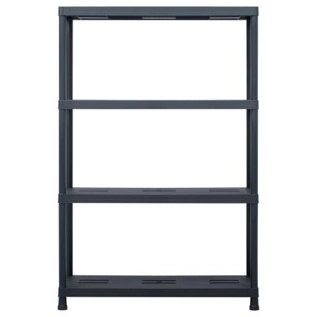 Storage Shelf Racks 2 pcs Black 220 kg 90x40x138 cm Plastic