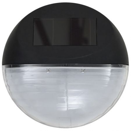 Outdoor Solar Wall Lamps LED 24 pcs Round Black