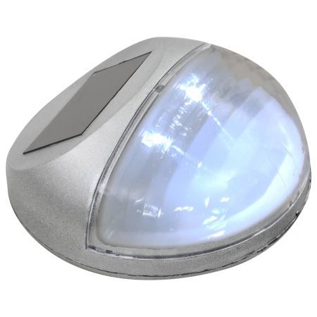 Outdoor Solar Wall Lamps LED 24 pcs Round Silver