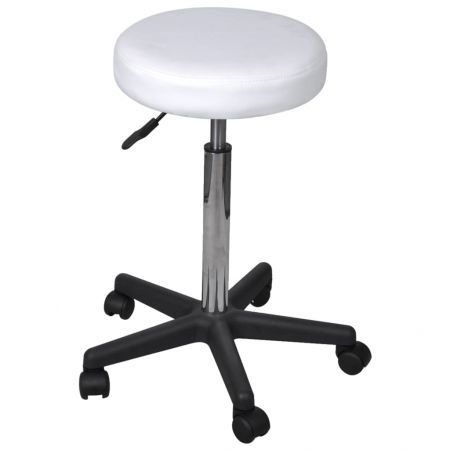 Office Stools 2 pcs White 35.5x98 cm Faux Leather