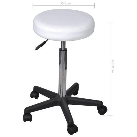 Office Stools 2 pcs White 35.5x98 cm Faux Leather