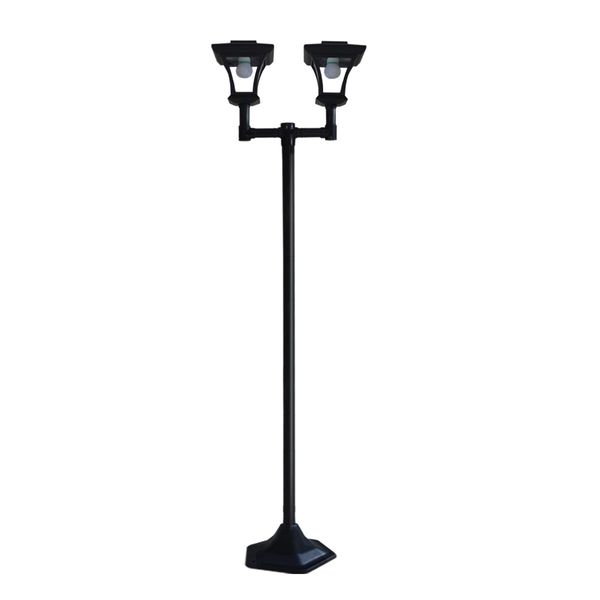 Deluxe Outdoor Solar Lights Garden Lamp Post with Double Lamp 