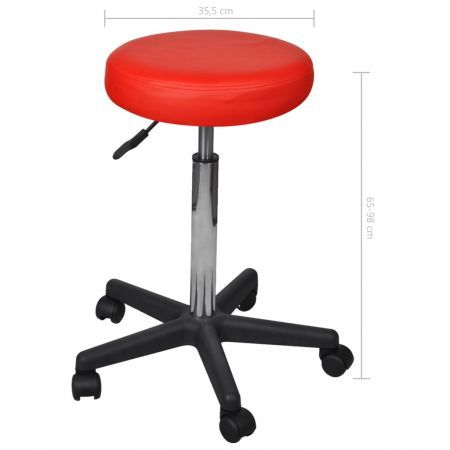 Office Stools 2 pcs Red 35.5x98 cm Faux Leather