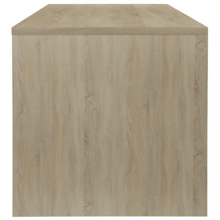 Coffee Table White and Sonoma Oak 100x40x40 cm Chipboard