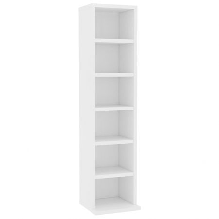 CD Cabinet White 21x16x88 cm Chipboard