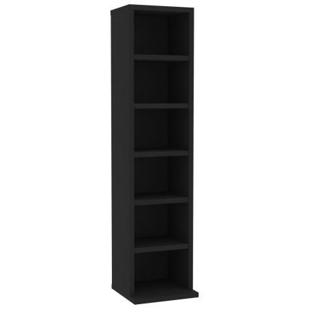 CD Cabinet Black 21x16x88 cm Chipboard