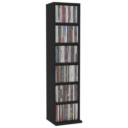 CD Cabinet Black 21x16x88 cm Chipboard