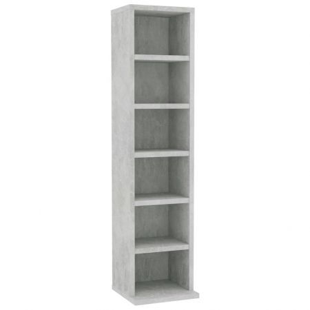 CD Cabinet Concrete Grey 21x16x88 cm Chipboard