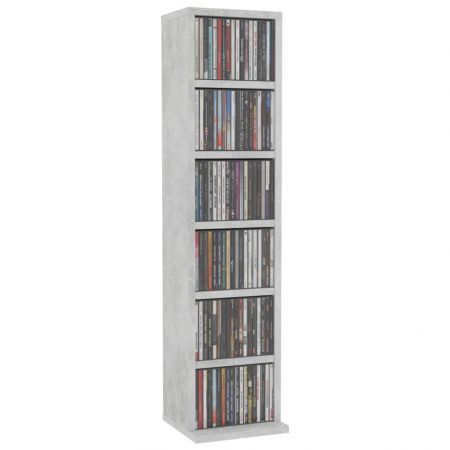 CD Cabinet Concrete Grey 21x16x88 cm Chipboard