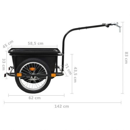 Bike Cargo Trailer Black 50 L