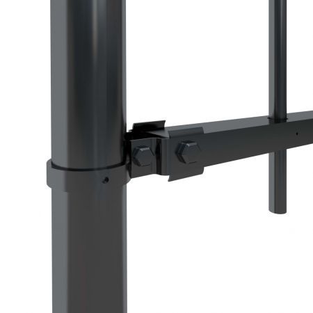 Garden Fence with Spear Top Steel 1.7x1 m Black