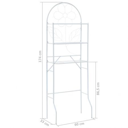 Toilet Rack White 60x33x174 cm