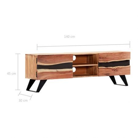 TV Cabinet 140x30x45 cm Solid Acacia Wood