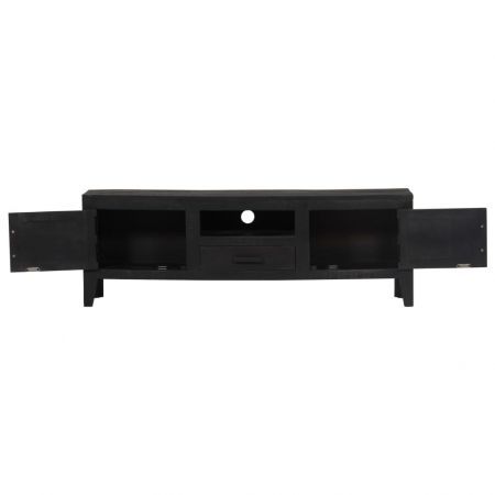 TV Cabinet Black 118x30x40 cm Solid Mango Wood