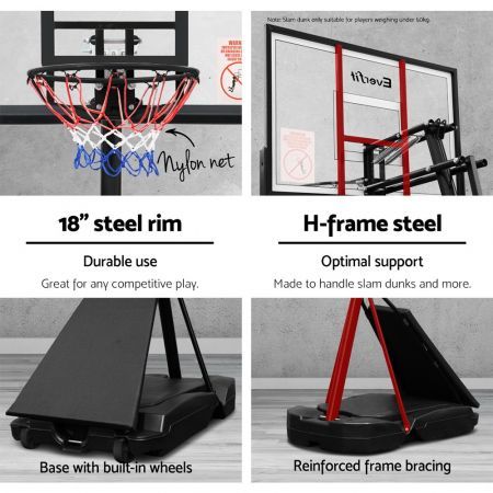 Everfit Pro Portable Basketball Stand System Ring Hoop Net Height Adjustable 3.05M