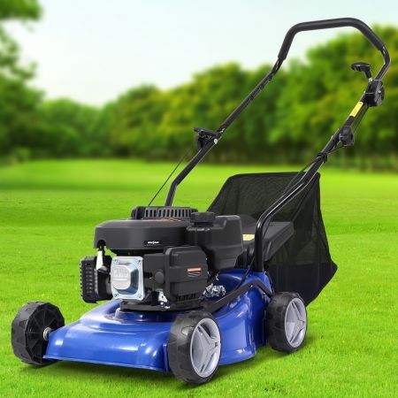 Lawn Mower 17'' 139cc Petrol Powered Push Lawnmower 4 Stroke Engine Deck