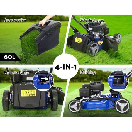 Lawn Mower 19" 175cc Petrol Powered Push Lawnmower 4 Stroke 4-IN-1