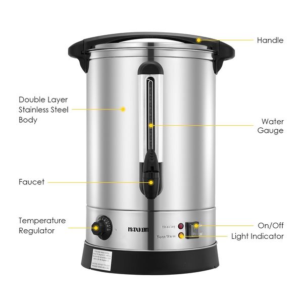 Maxkon 20L Hot Water Urn Instant Hot Water Dispenser with Double Layer