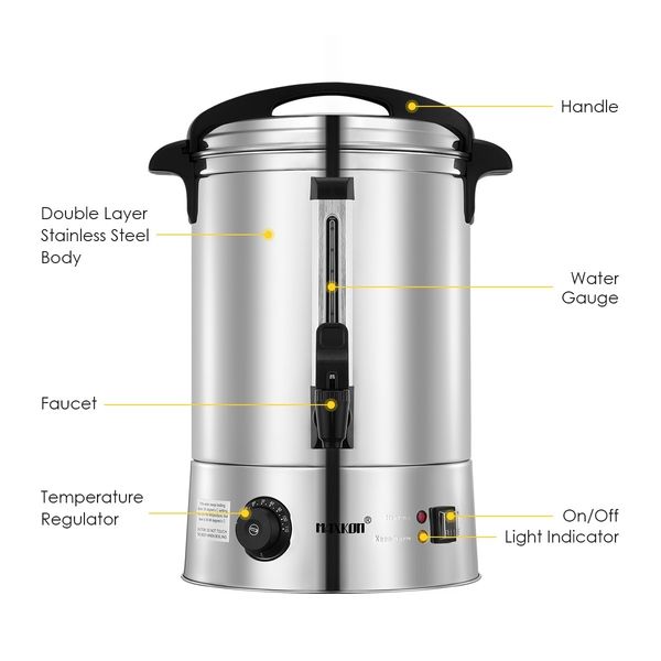 Maxkon 15L Hot Water Urn Instant Hot Water Dispenser with Double Layer