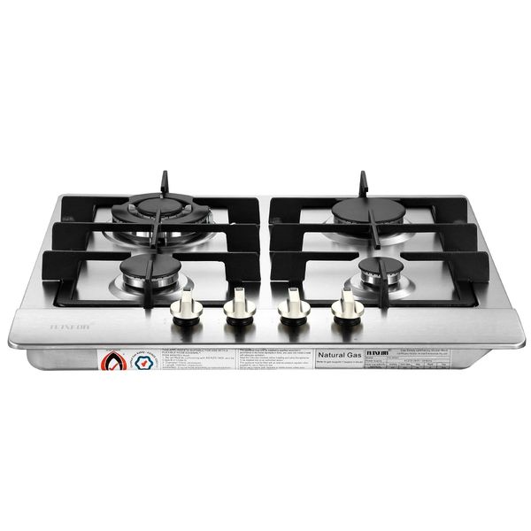 4 Burner Gas Cooktop Hob Stainless Steel Kitchen Gas Stove NG LPG