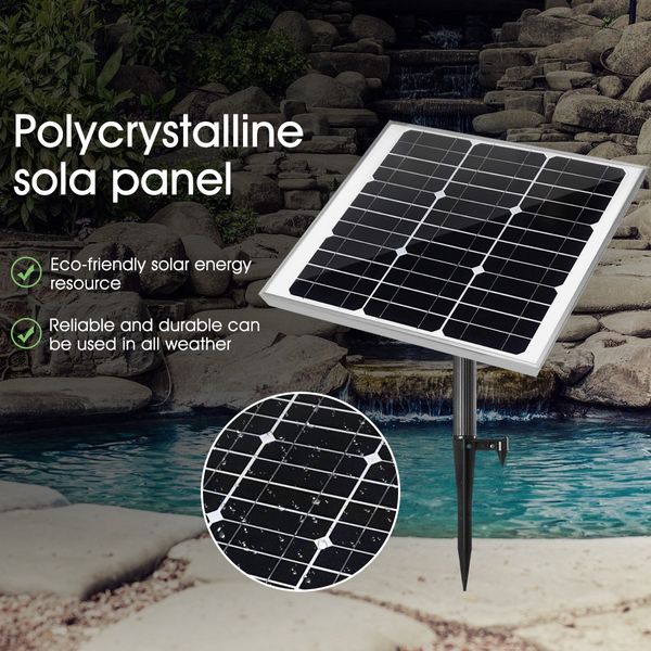 100W Solar Powered Fountain Water Pump for Birdbath Fish Pond Garden Pool 