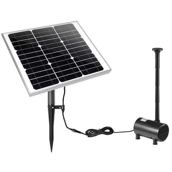 100W Solar Powered Fountain Water Pump for Birdbath Fish Pond Garden Pool 