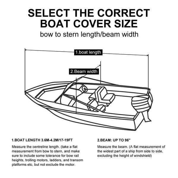 OGL 17-19 ft Trailerable Jumbo Boat Cover Waterproof Marine Grade Fabric 