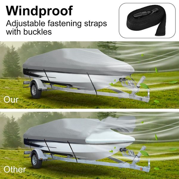 OGL 12-14 ft Trailerable Boat Cover Waterproof Marine Grade Fabric for V Hull Fishing Boats 