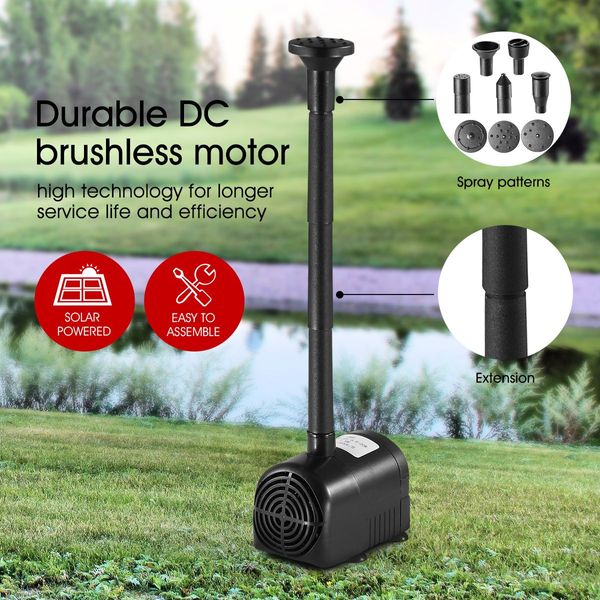 20W Solar Powered Fountain Water Pump for Outdoor Garden Pond Pool