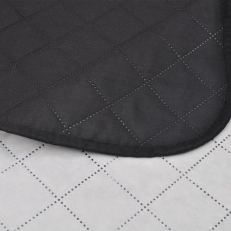 Double-sided Quilted Bedspread Black/White 220 x 240 cm