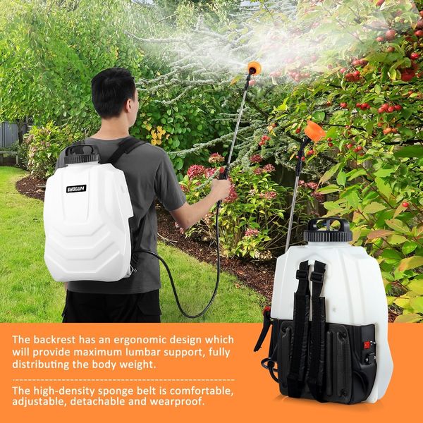 16L Wheel Backpack Pump Sprayer for Garden Weed Killer Fertilizer with Car Wash Brush